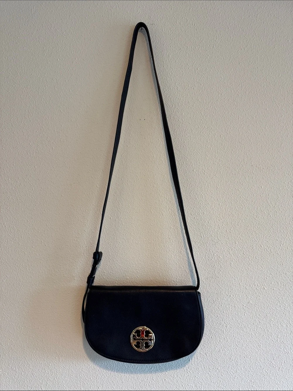 Tory Burch Black Crossbody Bag with Gold Logo